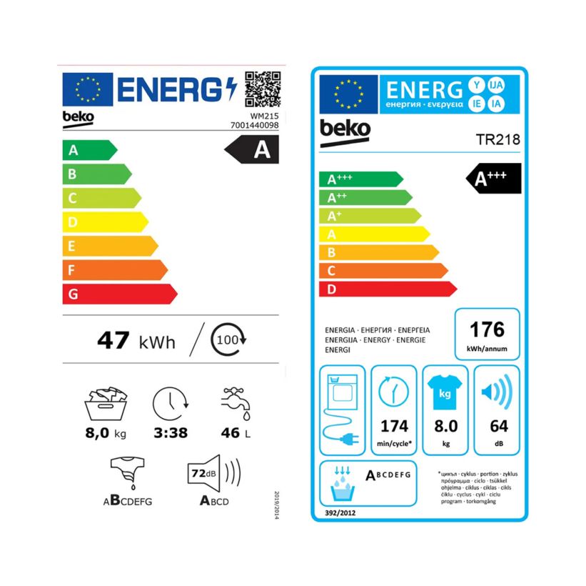 beko WM215 & TR218 Waschturm 24 Monate Garantie