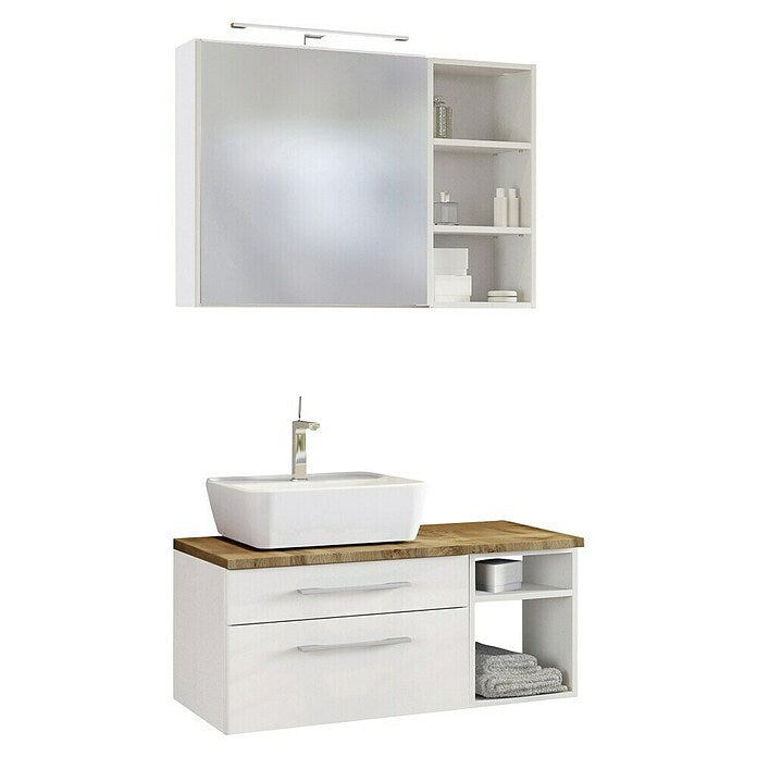 Badmöbel-Set Davos 90 cm Weiss