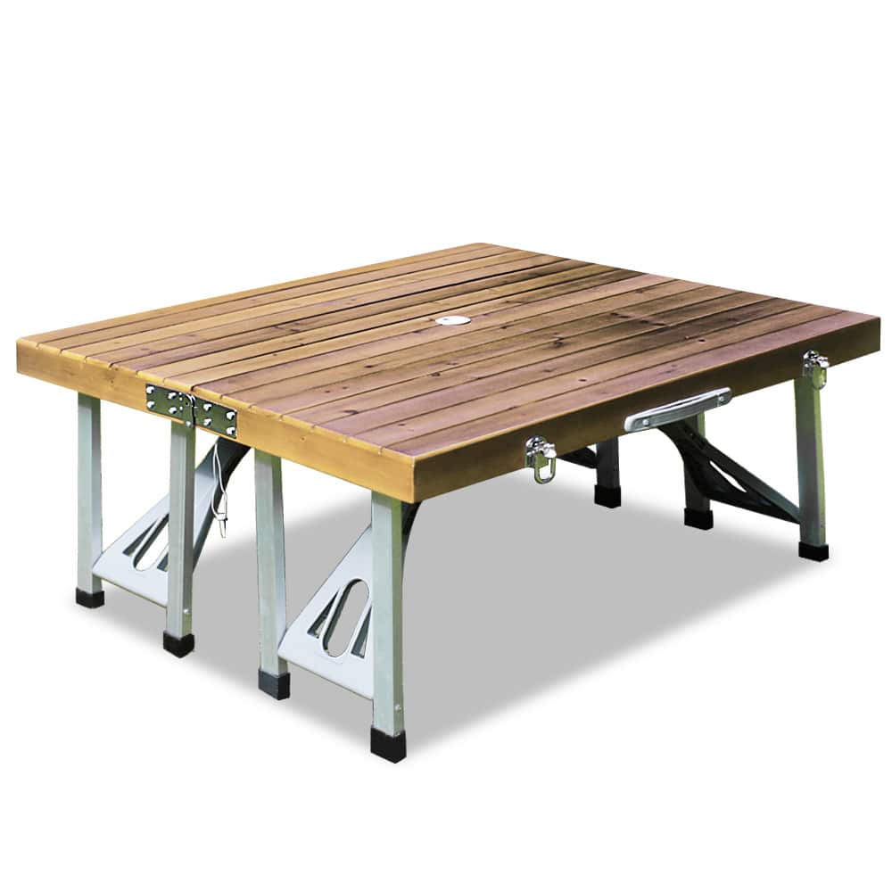 Einmalig - Campingtisch Holz Alu für 4 Personen klappbar