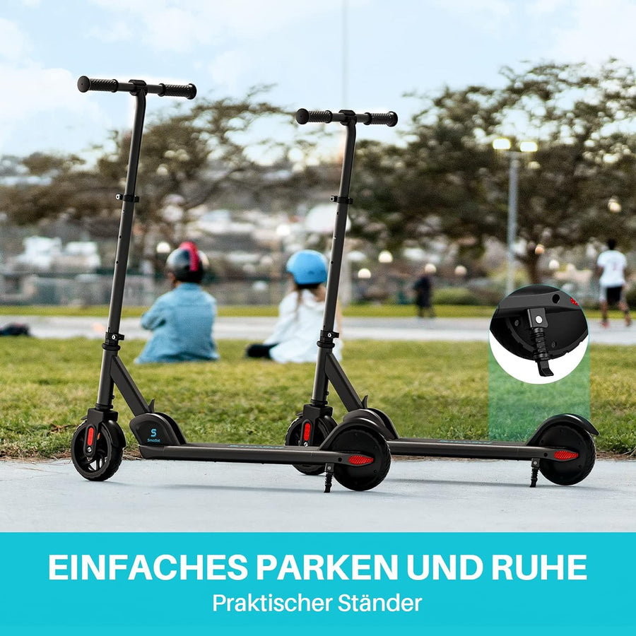 Elektroroller für Kinder, 2 Geschwindigkeitsmodi bis zu 16 km/h, sichtbarer Batteriestand