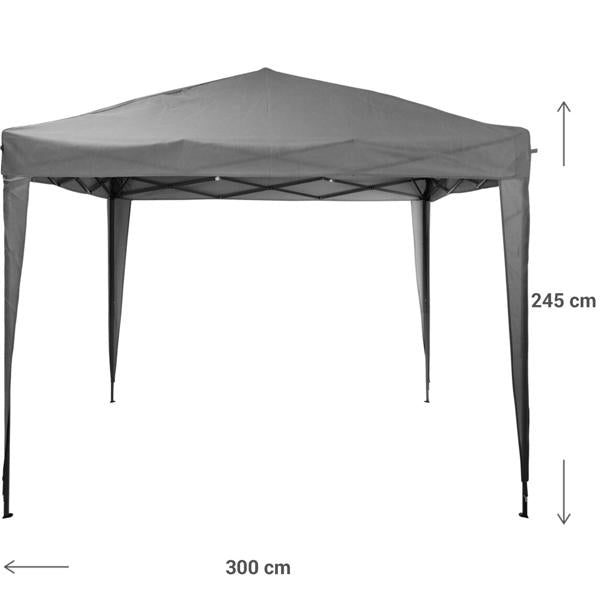 Faltpavillon, grau, 3 x 3 x 2,45 m