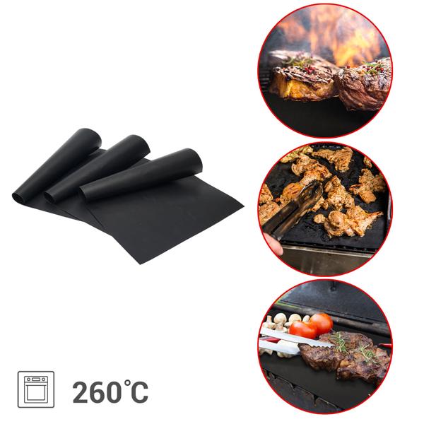 Antihaft BBQ-Grillmatte, 3er-Set Bratfolie aus Glasfaser-Material