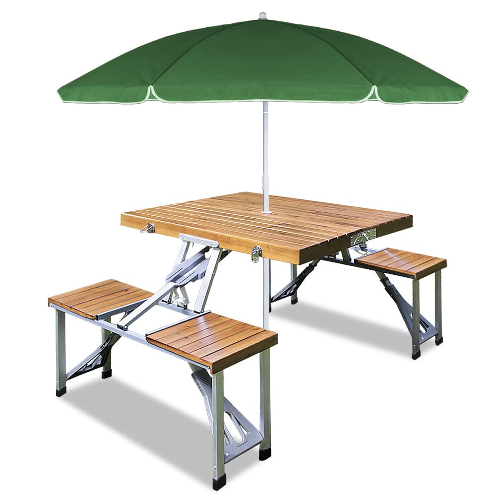 Einmalig - Campingtisch Holz Alu für 4 Personen klappbar