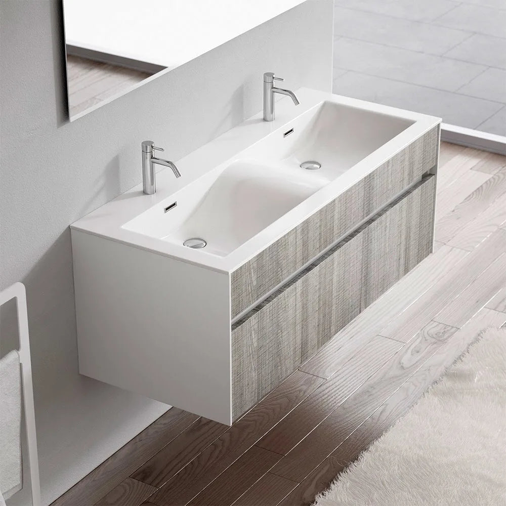 progettobagno Isola Doppel-Waschtisch mit Unterschrank 120 cm