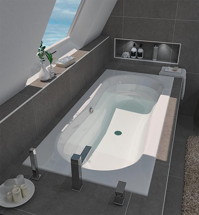 Badewanne Elfrun BxHxT: 1800x800x420 mm Inhalt: 240 l Stahl-Emaille weiß