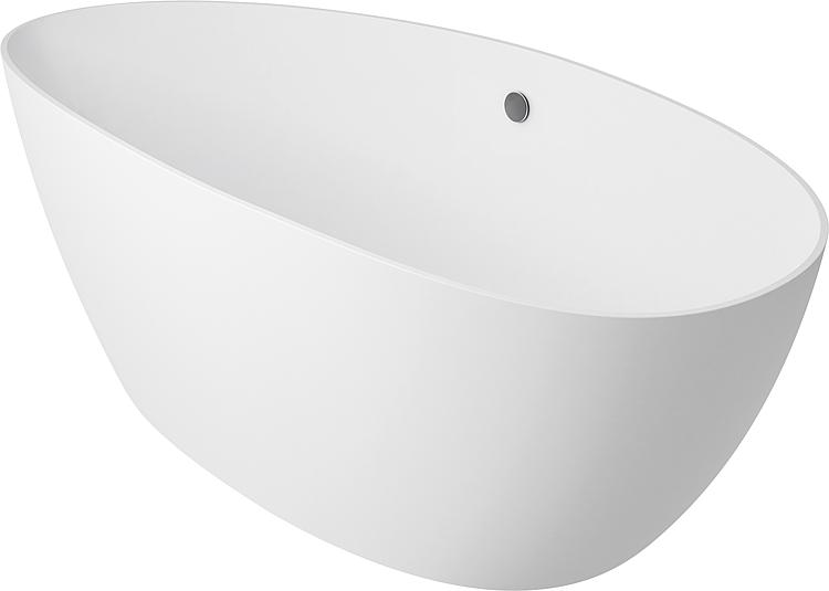 Badewanne EBBA BxHxT: 1700x620x770 mm Überlauf rechts Inhalt: 250 l Mineralguss weiß