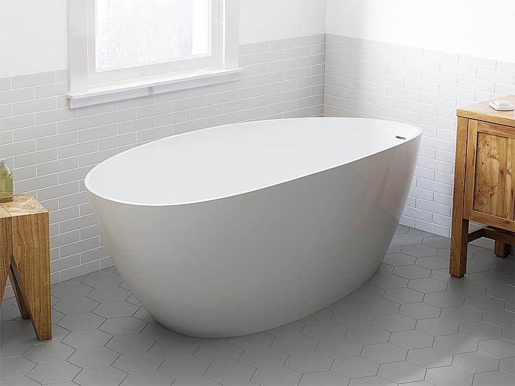 Badewanne EBBA BxHxT: 1700x620x770 mm Inhalt: 255 l Mineralguss weiß