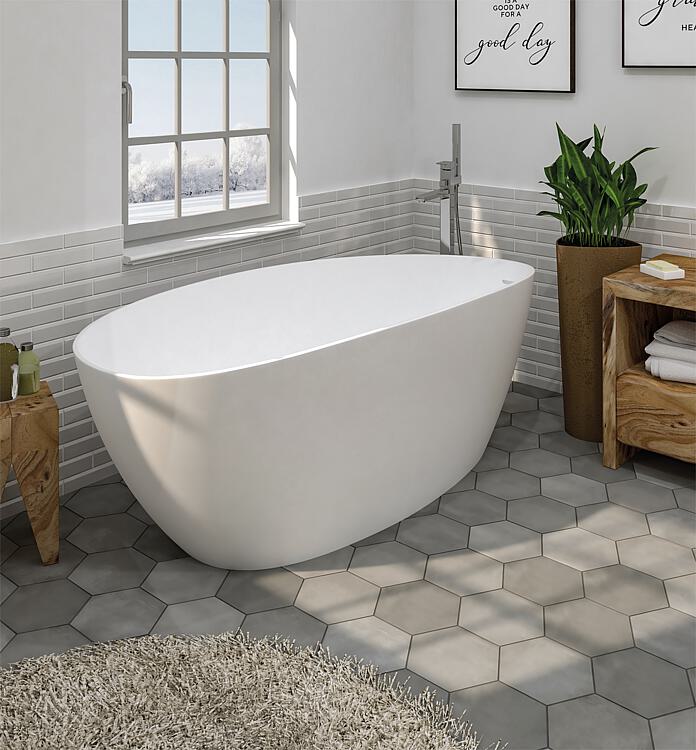 Badewanne EBBA BxHxT: 1700x620x770 mm Inhalt: 255 l Mineralguss weiß