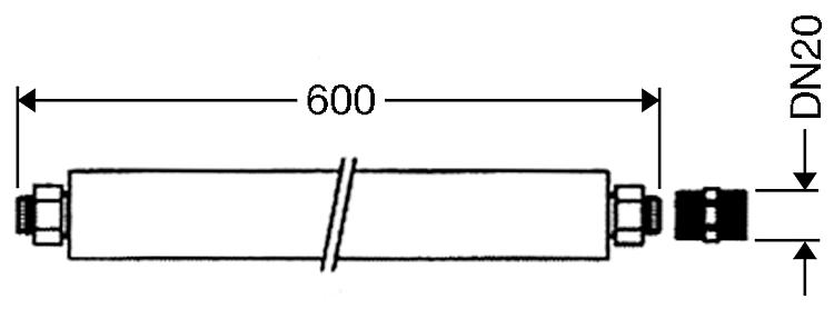 Anschlussrohr flexibel  DN 20 für Montage Exafill L=800mm
