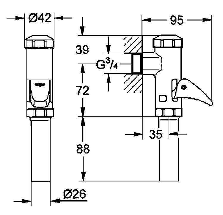 Abgangsstutzen Grohe 43318000