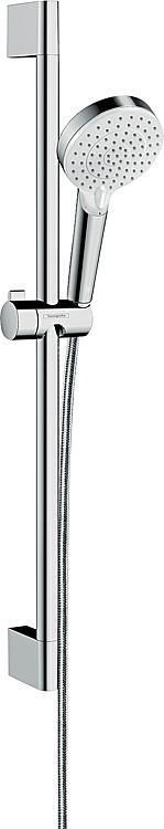 Brause-Set Hansgrohe Crometta Vario/Unica 650 mm, 2 Strahlarten Ø 100 mm weiß/verchromt