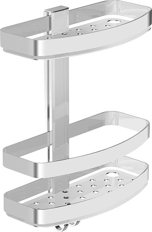 Duschkorb Elenis 2 Etagen 240x330x118 mm Messing verchromt