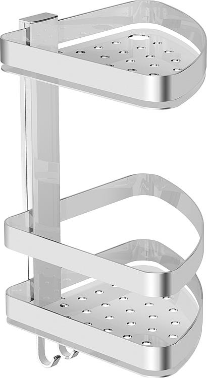 Eck-Duschkorb Elenis 2 Etagen 198x330x206 mm Messing verchromt