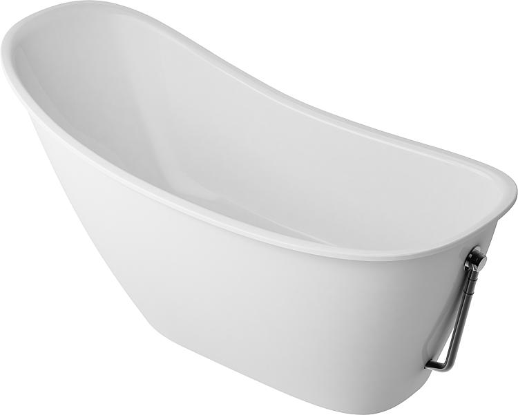 Badewanne Retro 2.0 freistehend Überlauf am Fußende, BxHxT: 1580x609/788x730mm