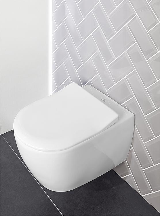 Combi-Pack V&B Subway 2.0 Wand-Tiefspül-WC und WC-Sitz Softclose, weiß, Spülrandlos