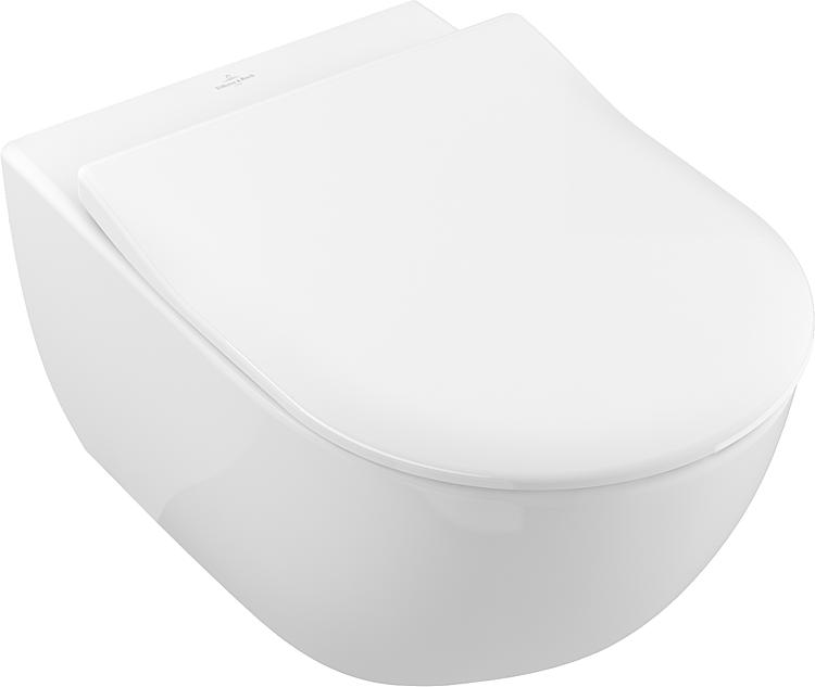 Combi-Pack V&B Subway 2.0 Wand-Tiefspül-WC und WC-Sitz Softclose, weiß, Spülrandlos