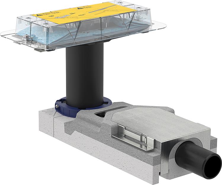 Duschrinnen Rohbau-Set CleanLine Einbauhöhe 65-90mm Abgang waagrecht DN40