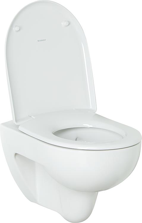 Combi-Pack Geberit Renova Wand- Tiefspül-WC, weiß, spülrandlos WC-Sitz Softclose, QuickRelease