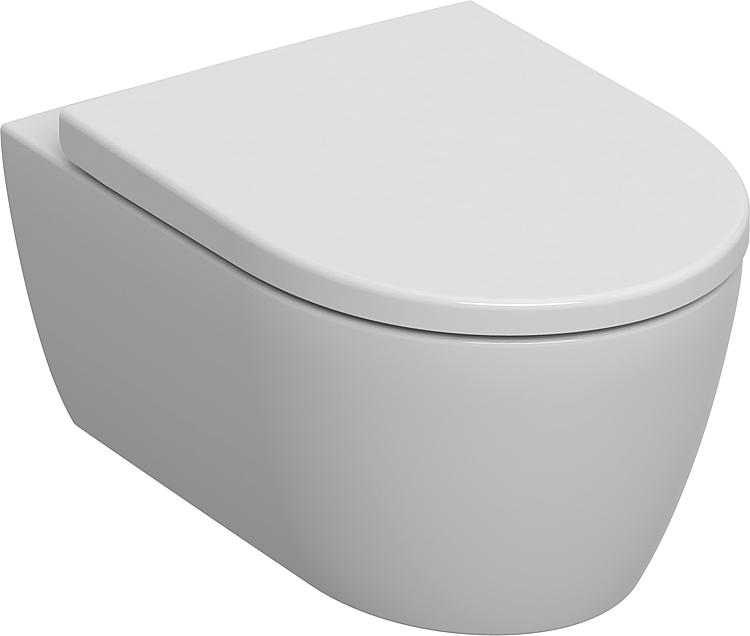 Combi-Pack Geberit iCon Wand-Tiefspül-WC, weiß, spülrandlos WC-Sitz Softclose, QuickRelease