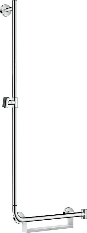 Brausestange Hansgrohe Unica Comfort 1100mm weiß/chrom mit Korb, Links