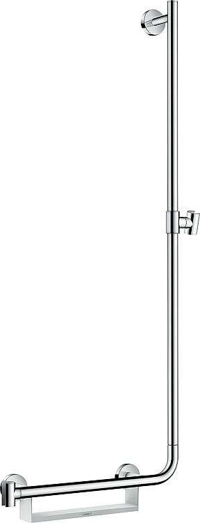 Brausestange Hansgrohe Unica Comfort 1100mm weiß/chrom mit Korb, Rechts