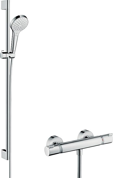 Brausethermostat-Set Hansgrohe Croma Select S Vario Brausestange 900 mm, Handbrause Ø 110 mm und Brauseschlauch chrom