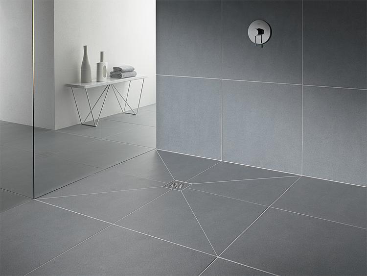 Bodenebenes Duschelement Standard Ablauf senkrecht, zentriert 900x900x45 mm, Einbauhöhe 45 mm