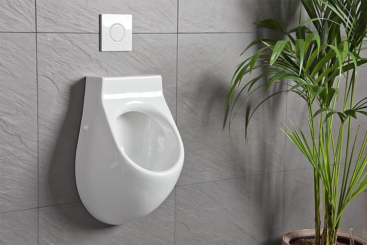 Absaug-Urinal NUVOLA Zulauf von hinten BxHxT: 355x550x290 mm Keramik weiß