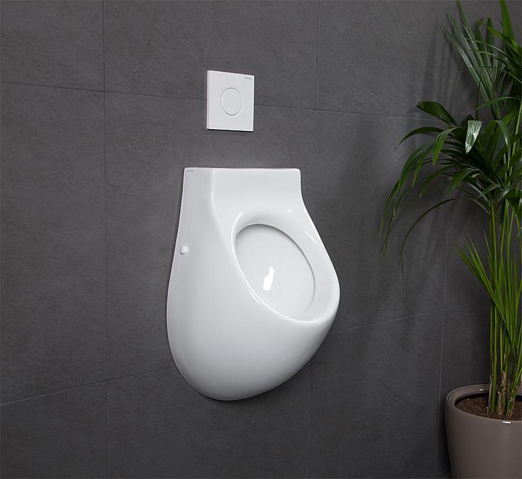 Absaug-Urinal NUVOLA Zulauf von hinten BxHxT: 355x550x290 mm Keramik weiß