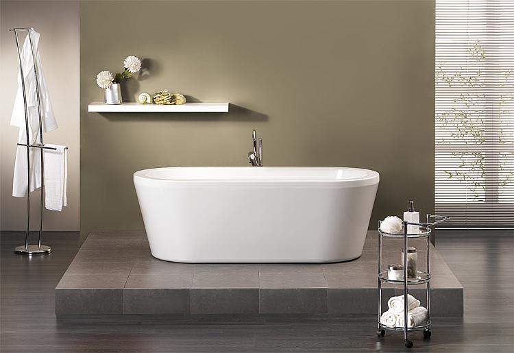 Badewanne FLORA BxHxT: 1800x605x800 mm freistehend Inhalt: 230 l Acryl weiß