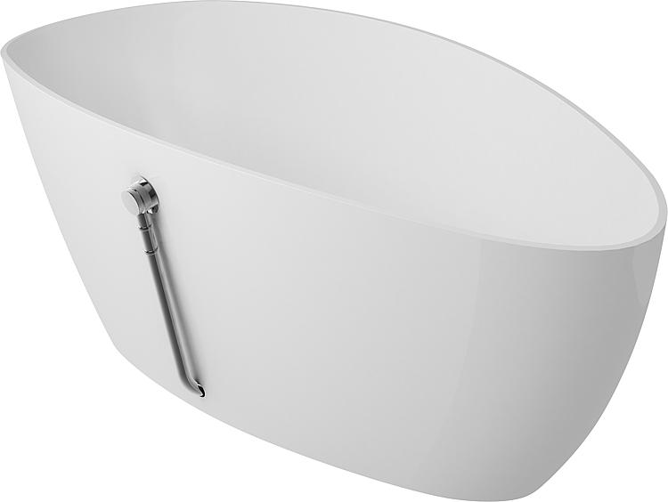 Badewanne DUO BxHxT: 1560x710x560 mm Überlauf rechts Inhalt: 210 l Mineralguss weiß