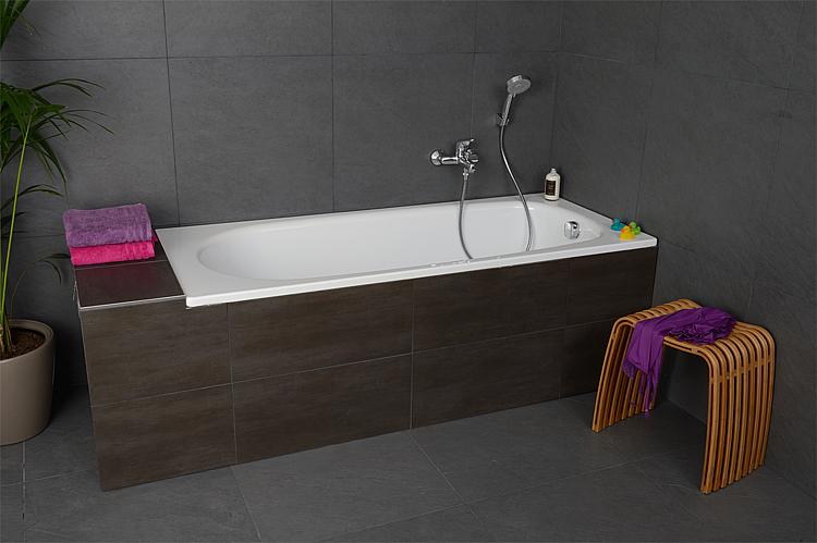 Badewanne VERONA BxHxT: 1600x395x700 mm Inhalt: 120 l Stahl-Emaille weiß