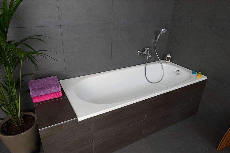 Badewanne VERONA BxHxT: 1600x395x700 mm Inhalt: 120 l Stahl-Emaille weiß