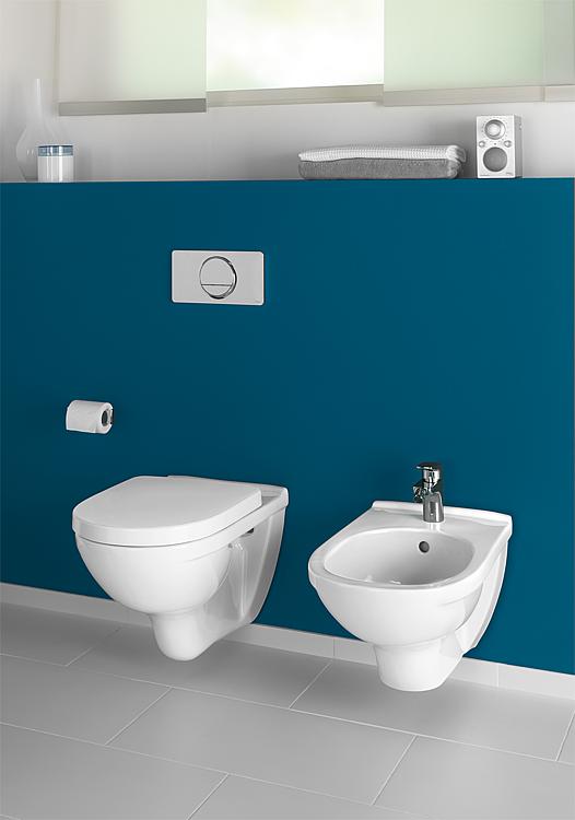 Combi-Pack V+B O.Novo Wand-Tiefspül-WC spülrandlos + WC-Sitz softclose,weiß