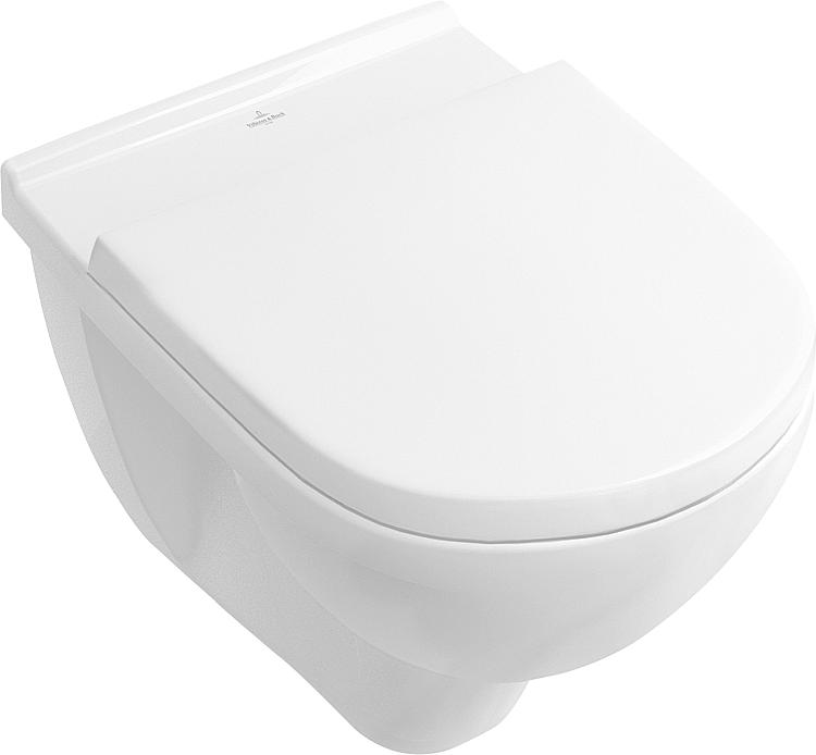 Combi-Pack V+B O.Novo Wand-Tiefspül-WC spülrandlos + WC-Sitz softclose,weiß