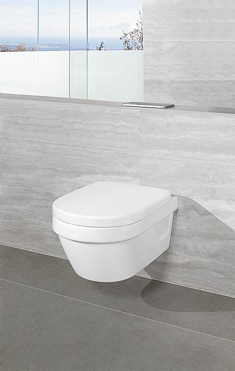 Combi-Pack V&B Architectura Wand-Tiefspül-WC Direct Flush Spülrandlos + WC-Sitz Softclose,weiß