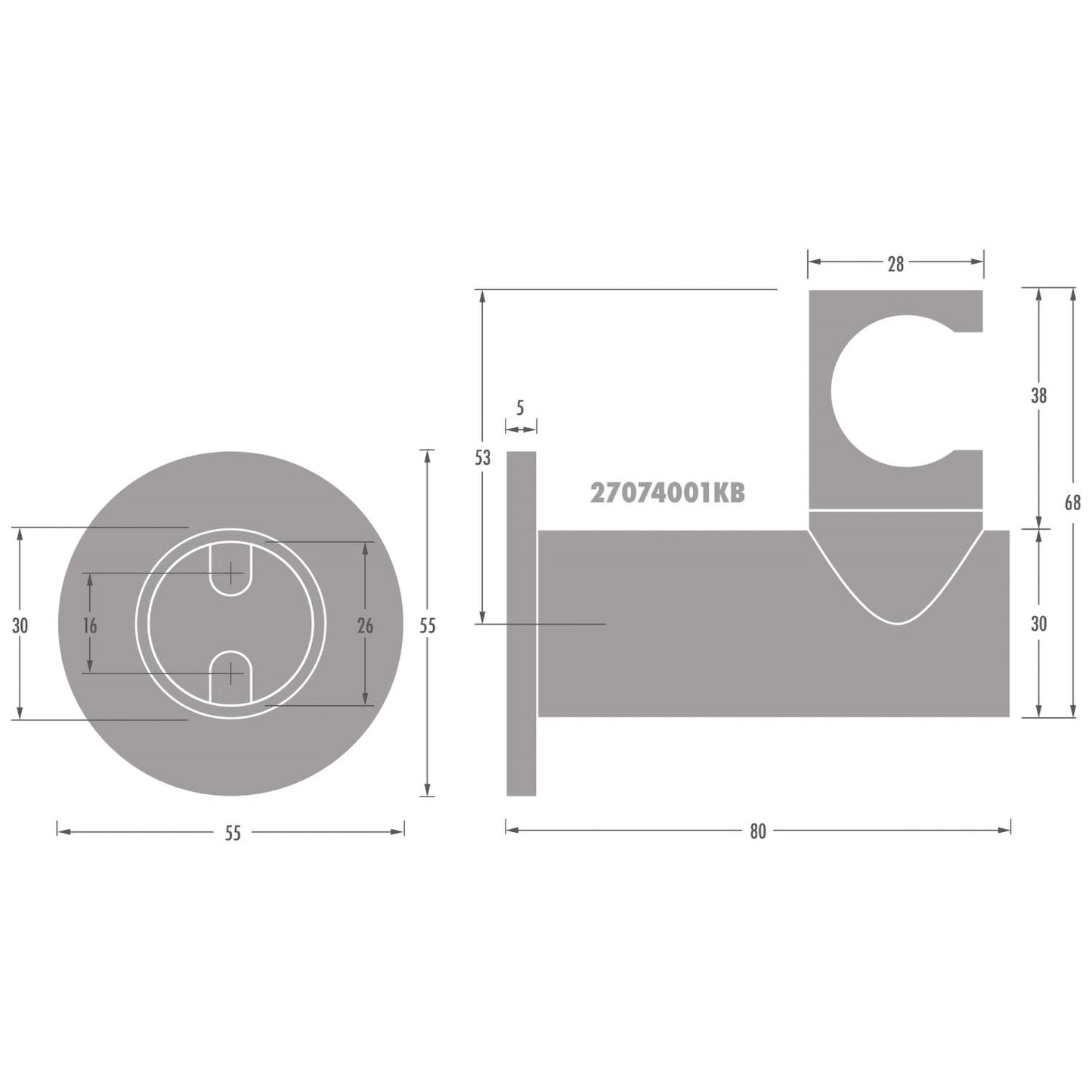 Kronenbach SUPRA 2.0 Brausenhalter drehbar rund